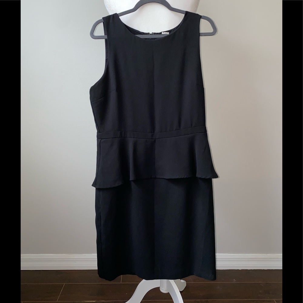 Banana Republic Ponte Black Peplum Dress